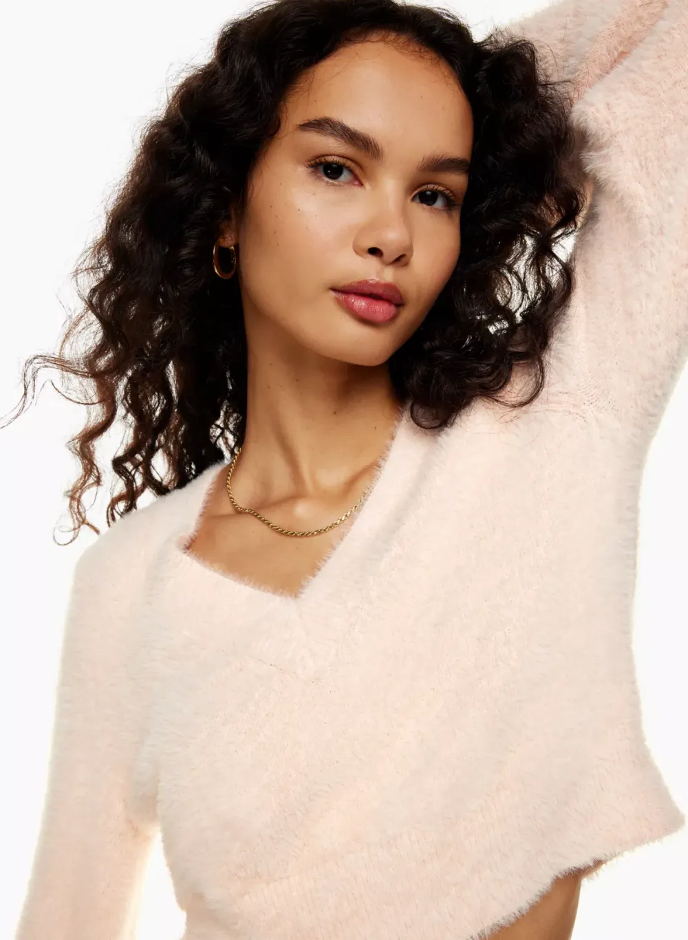 kitten v-neck sweater