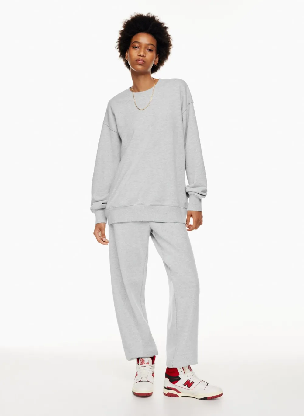 terry fleece boyfriend crew sweatshirt