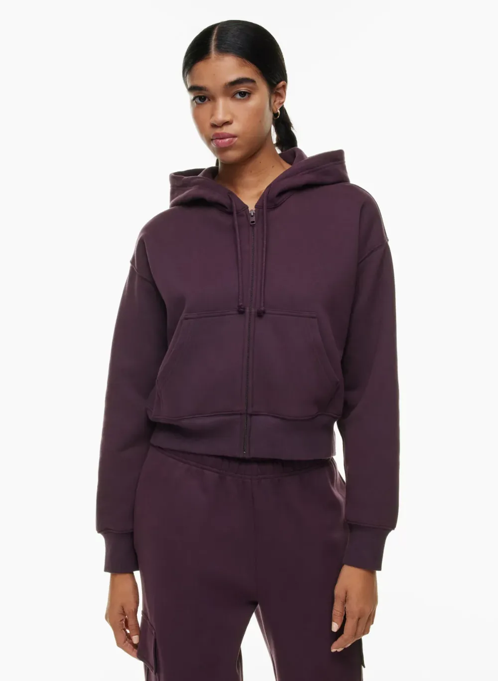 cozy fleece boyfriend boxy zip hoodie