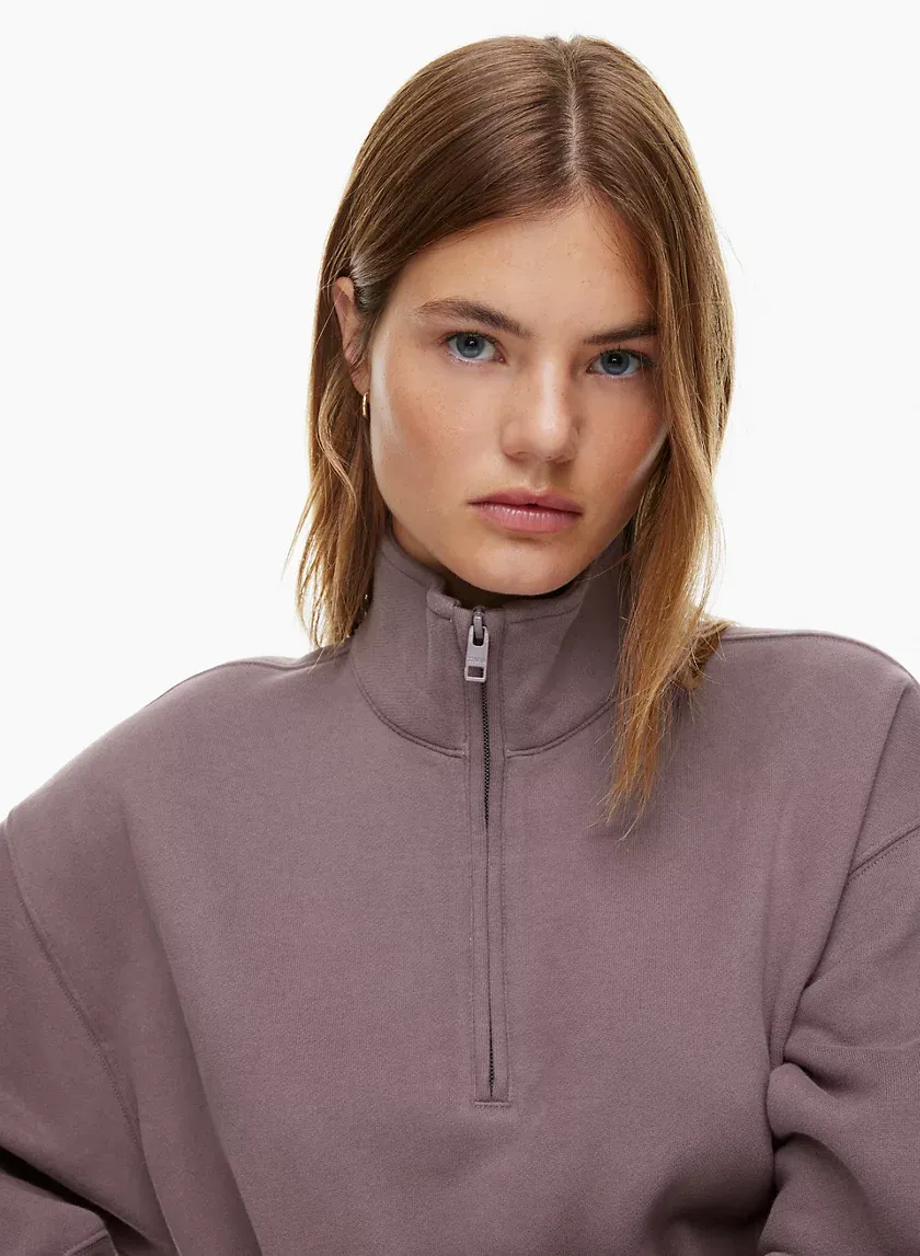 cozy fleece boyfriend 1/4 zip sweatshirt