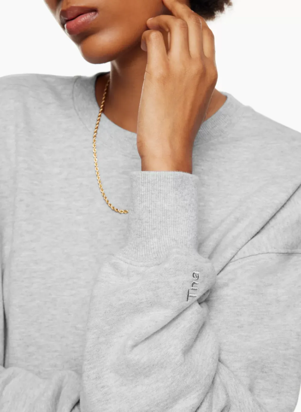 terry fleece boyfriend crew sweatshirt