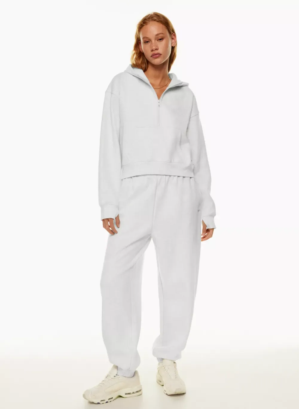 cozy fleece boyfriend boxy 1⁄2 zip hoodie