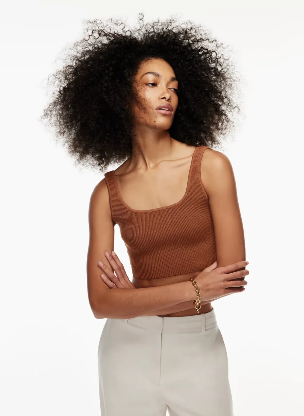 sculpt knit squareneck cropped tank