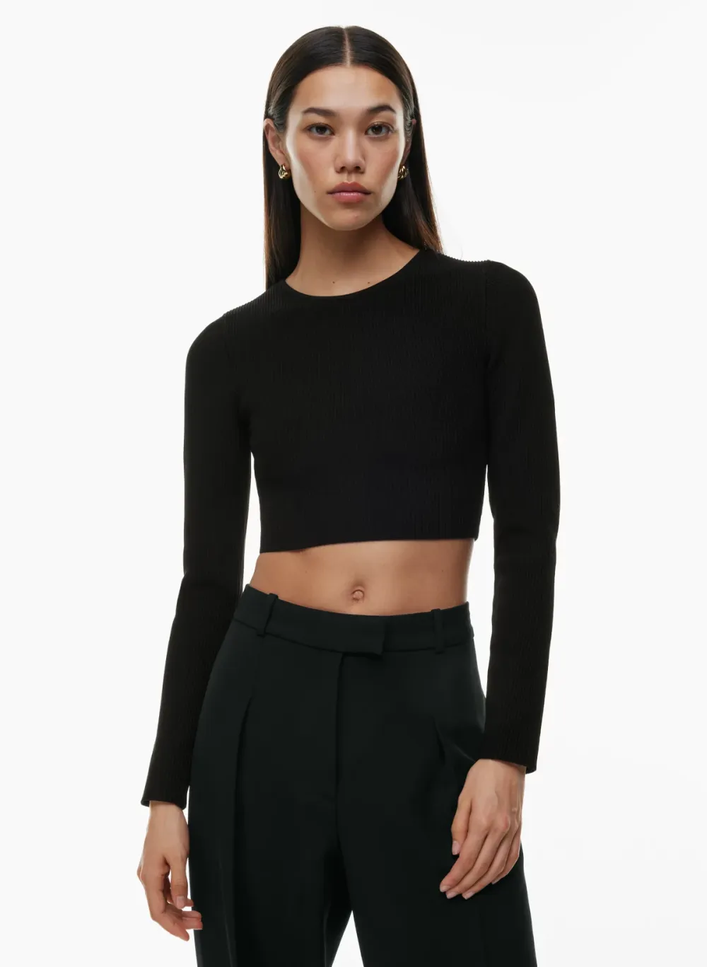 sculpt knit crew cropped longsleeve