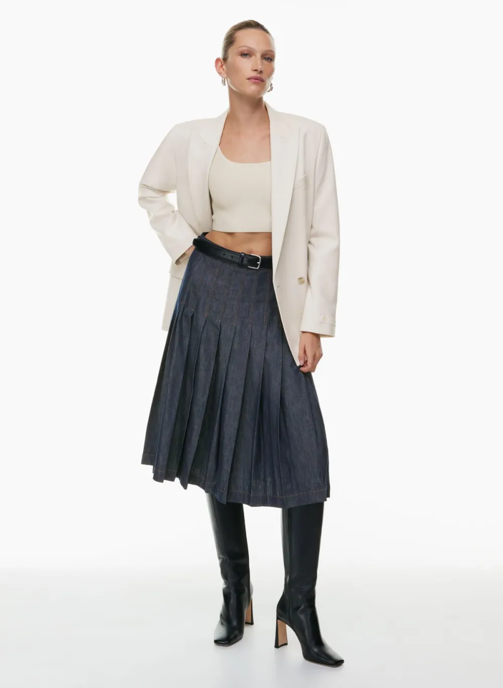 sculpt knit squareneck cropped tank