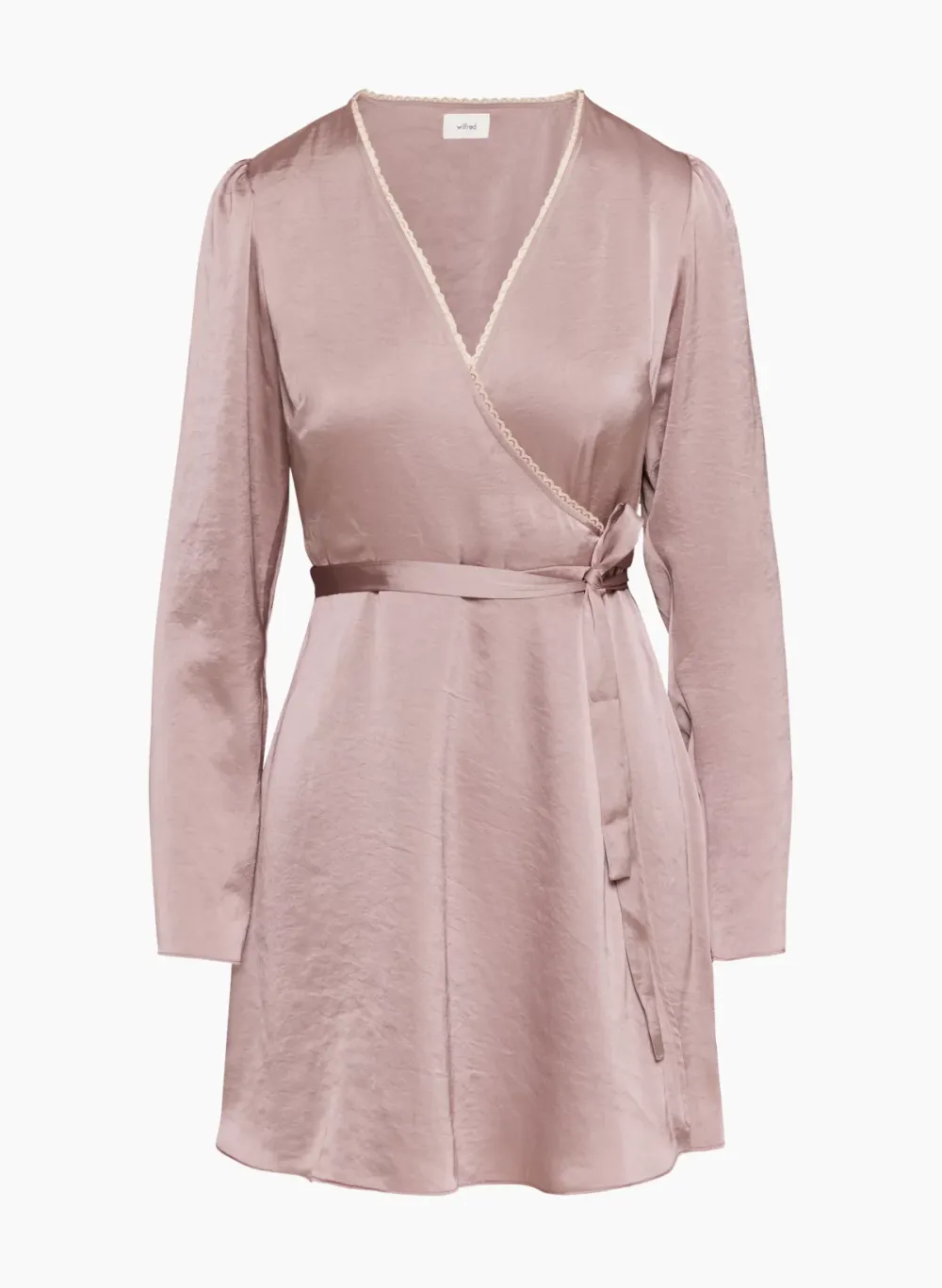 mademoiselle satin longsleeve dress