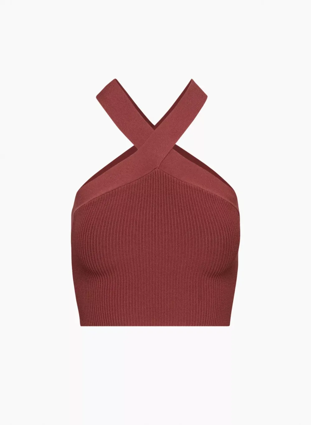 sculpt knit criss cross cropped tank