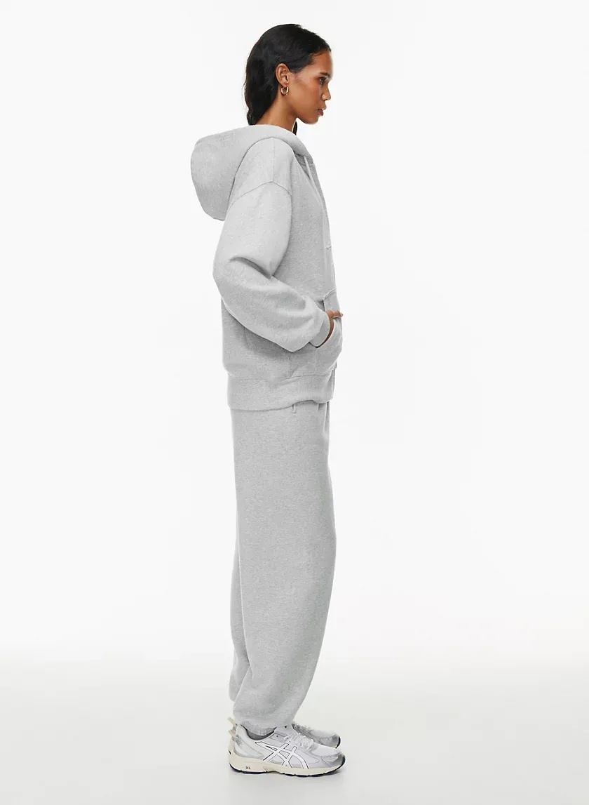 terry fleece boyfriend zip hoodie