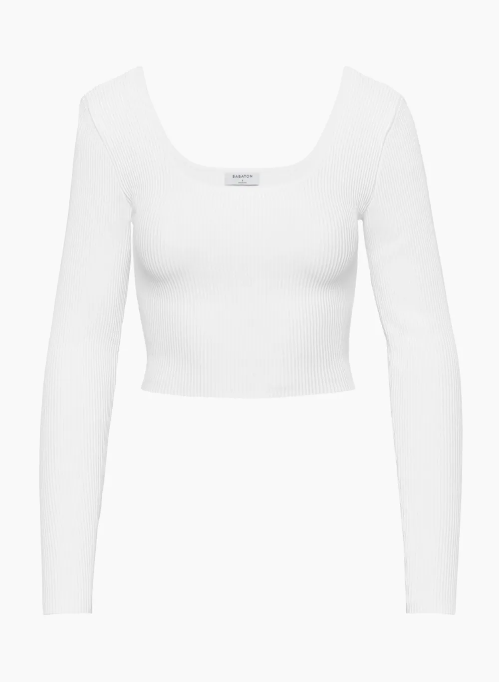 sculpt knit squareneck cropped longsleeve