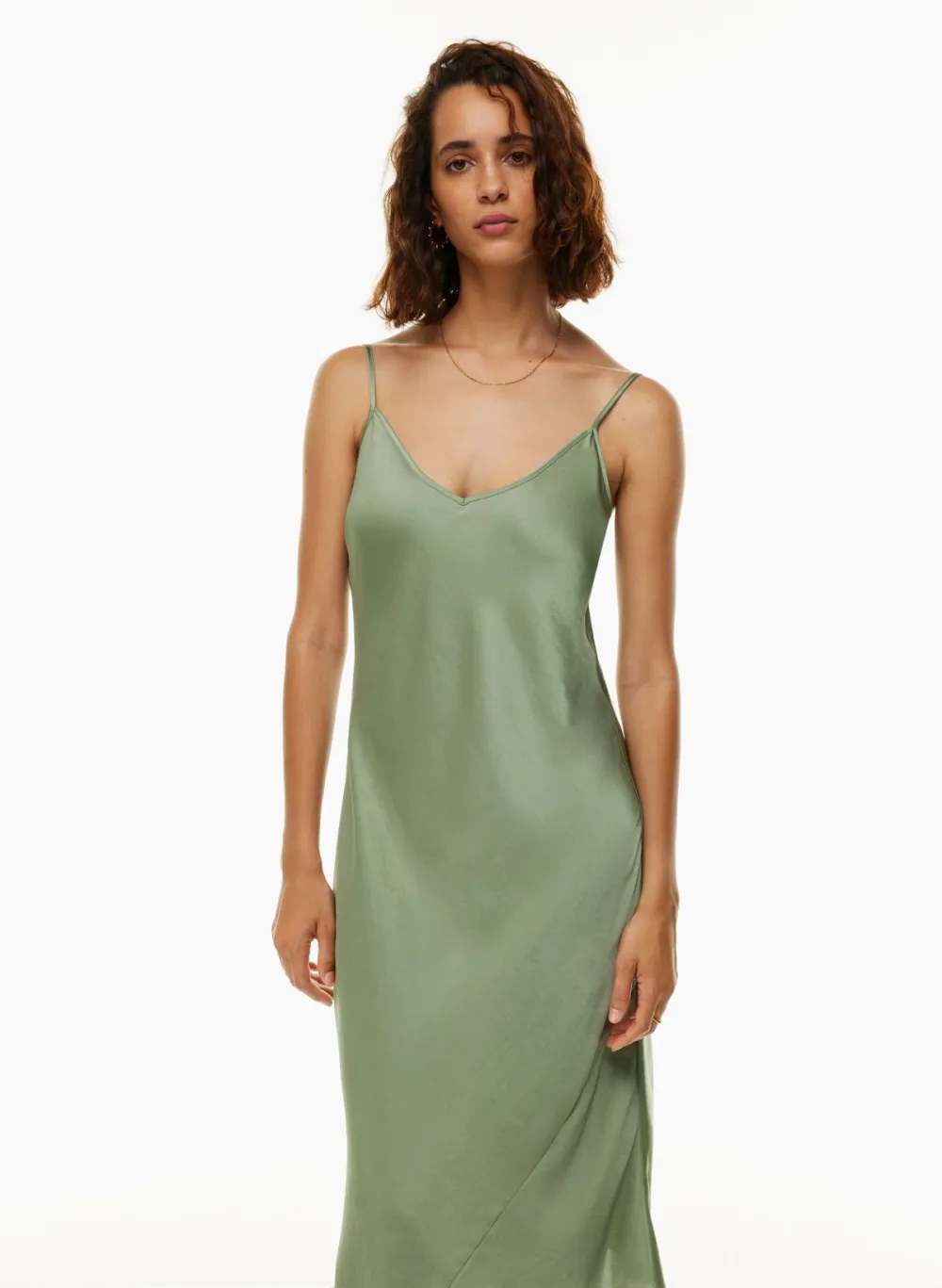 only slip satin midi dress