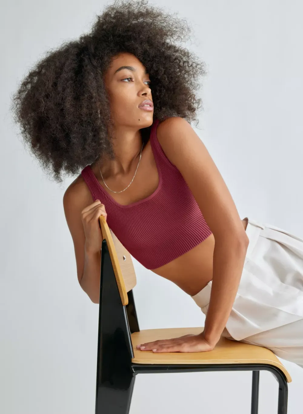 sculpt knit squareneck cropped tank