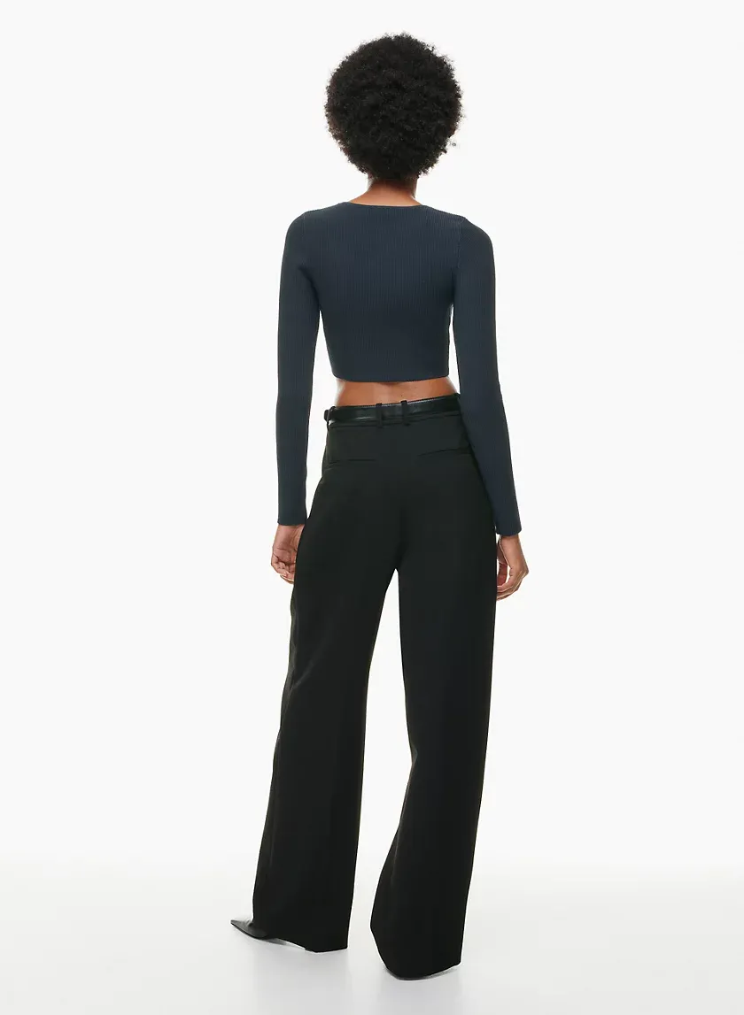 sculpt knit crew cropped longsleeve