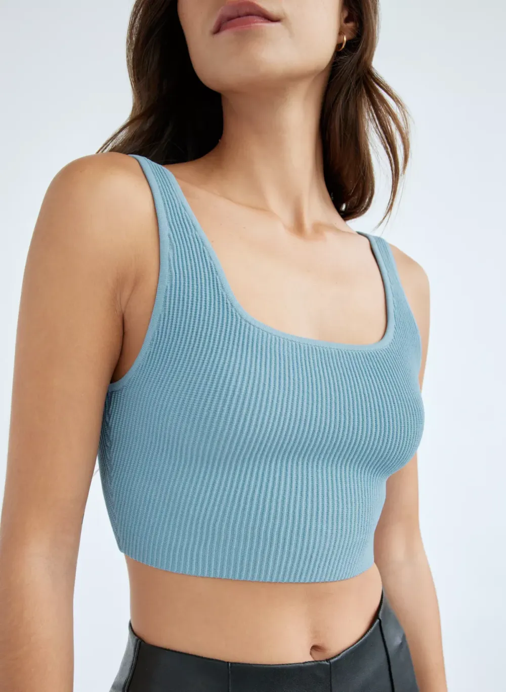 sculpt knit squareneck cropped tank