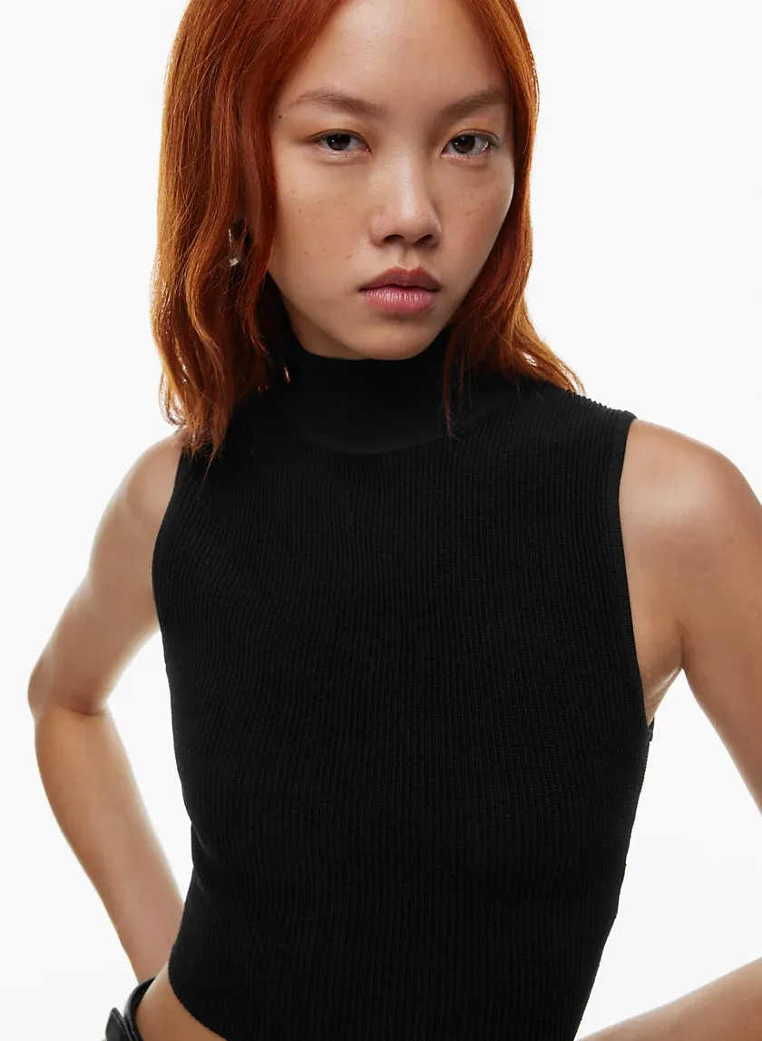 sculpt knit mockneck tank