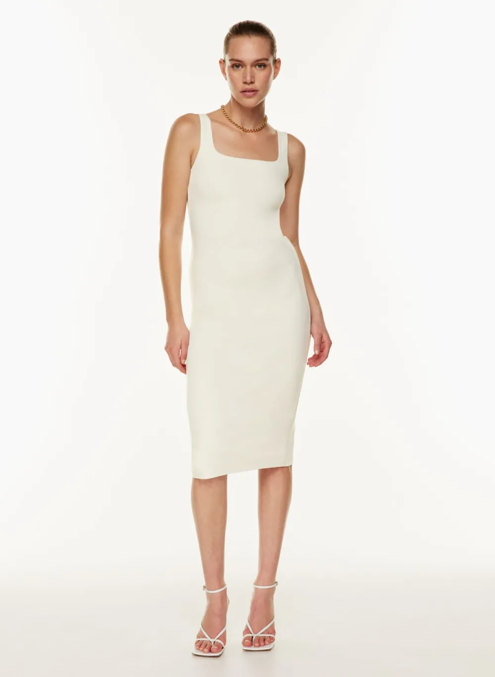 contour squareneck midi dress