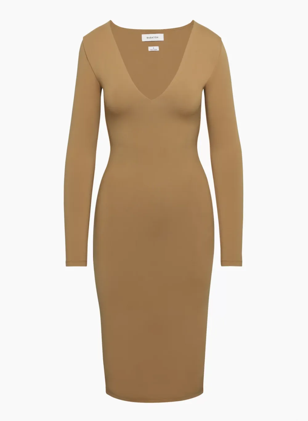 contour v-neck longsleeve dress