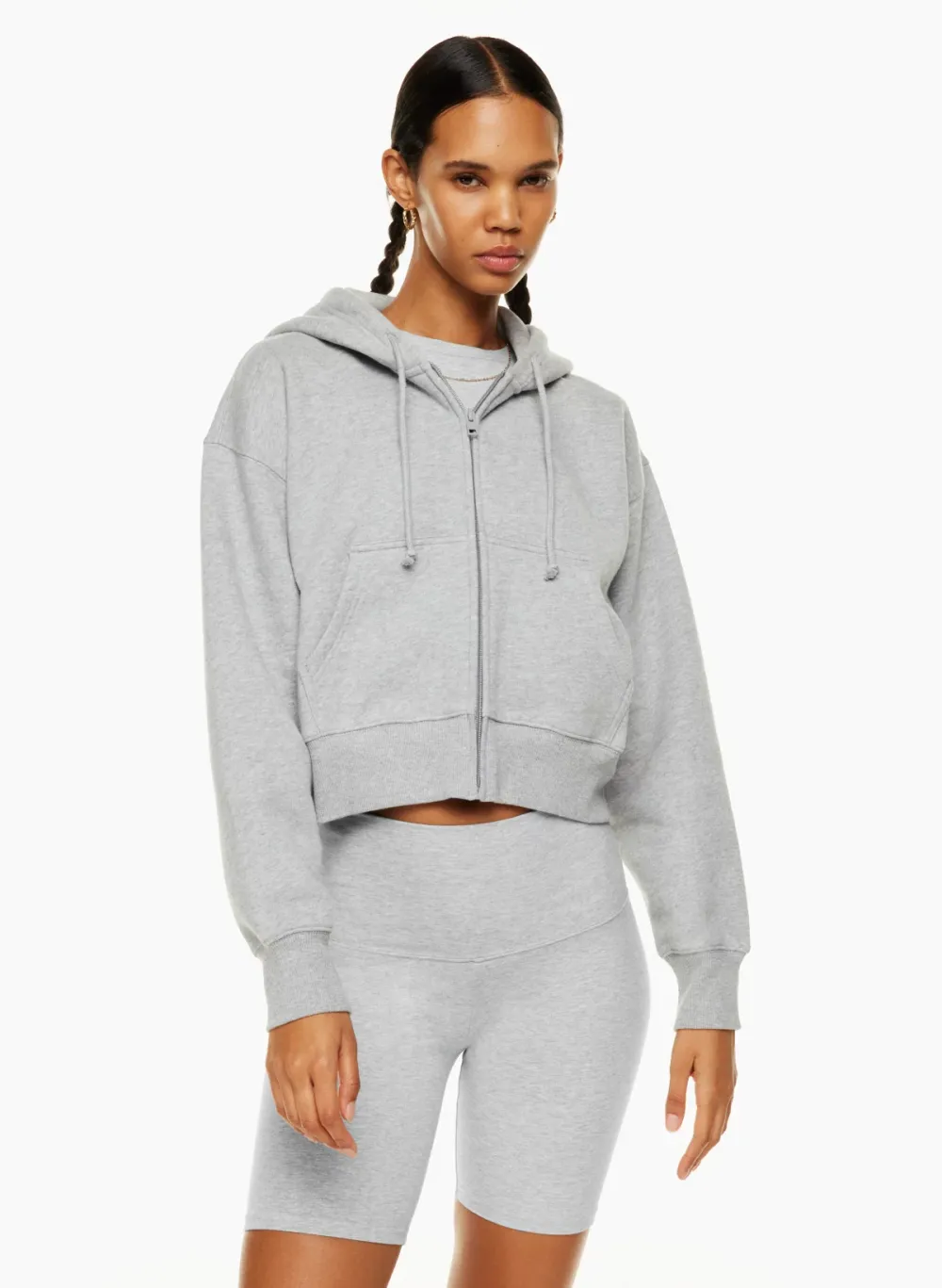 cozy fleece boyfriend boxy zip hoodie