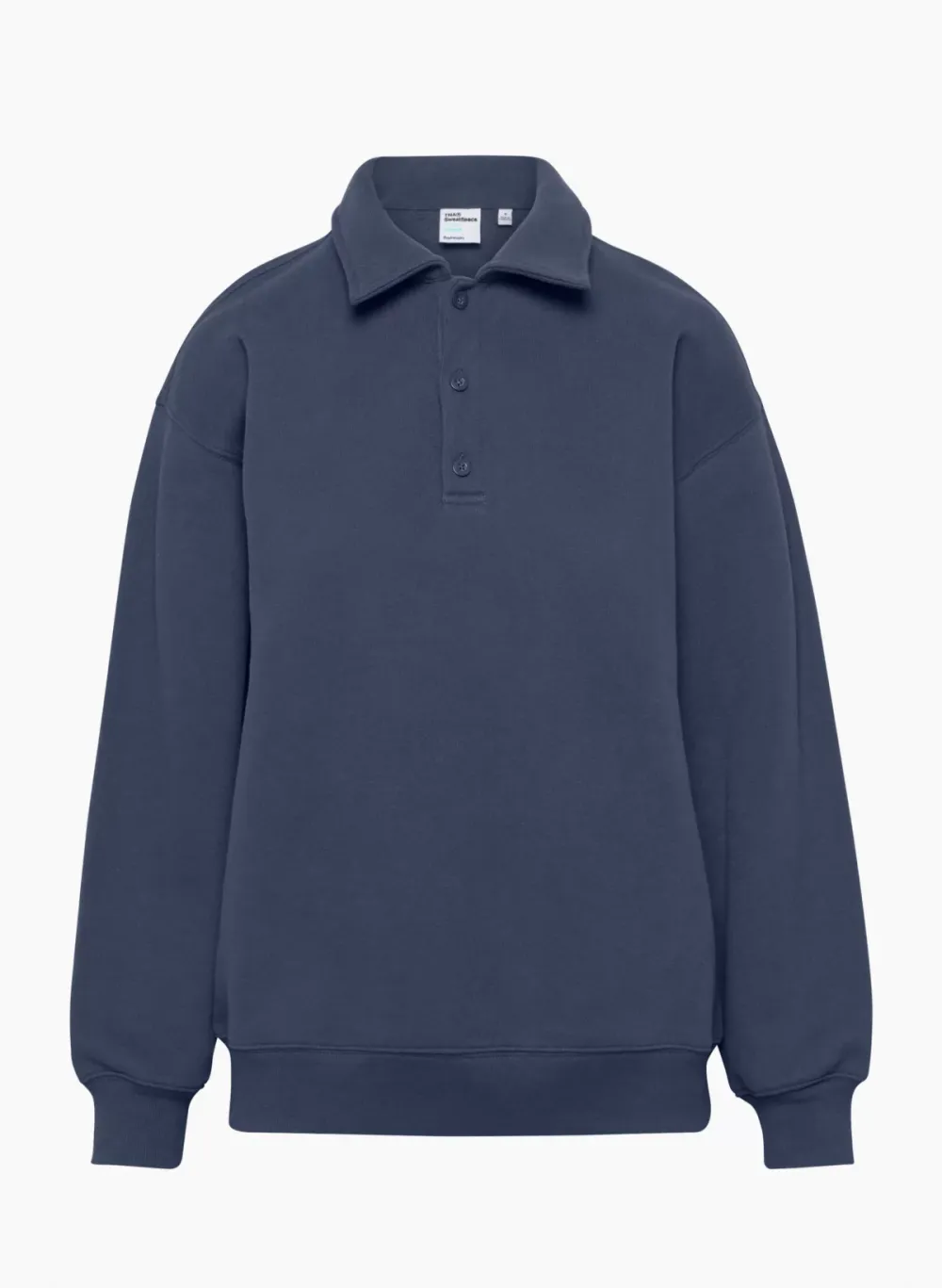 cozy fleece boyfriend polo sweatshirt