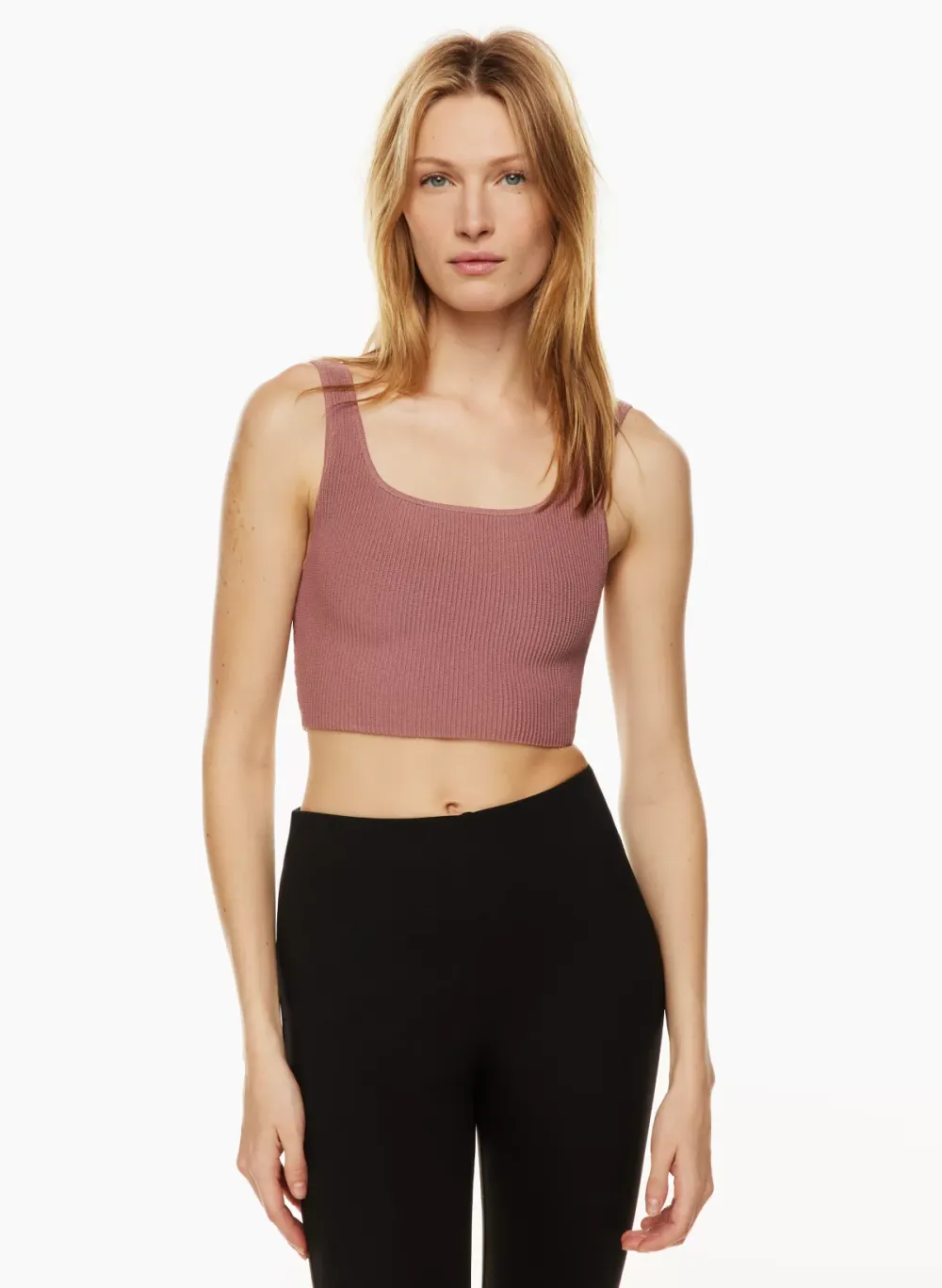 sculpt knit squareneck cropped tank