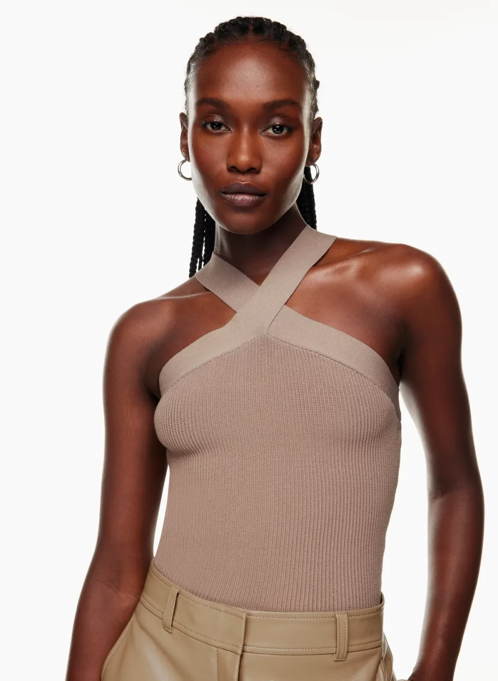 sculpt knit criss cross tank