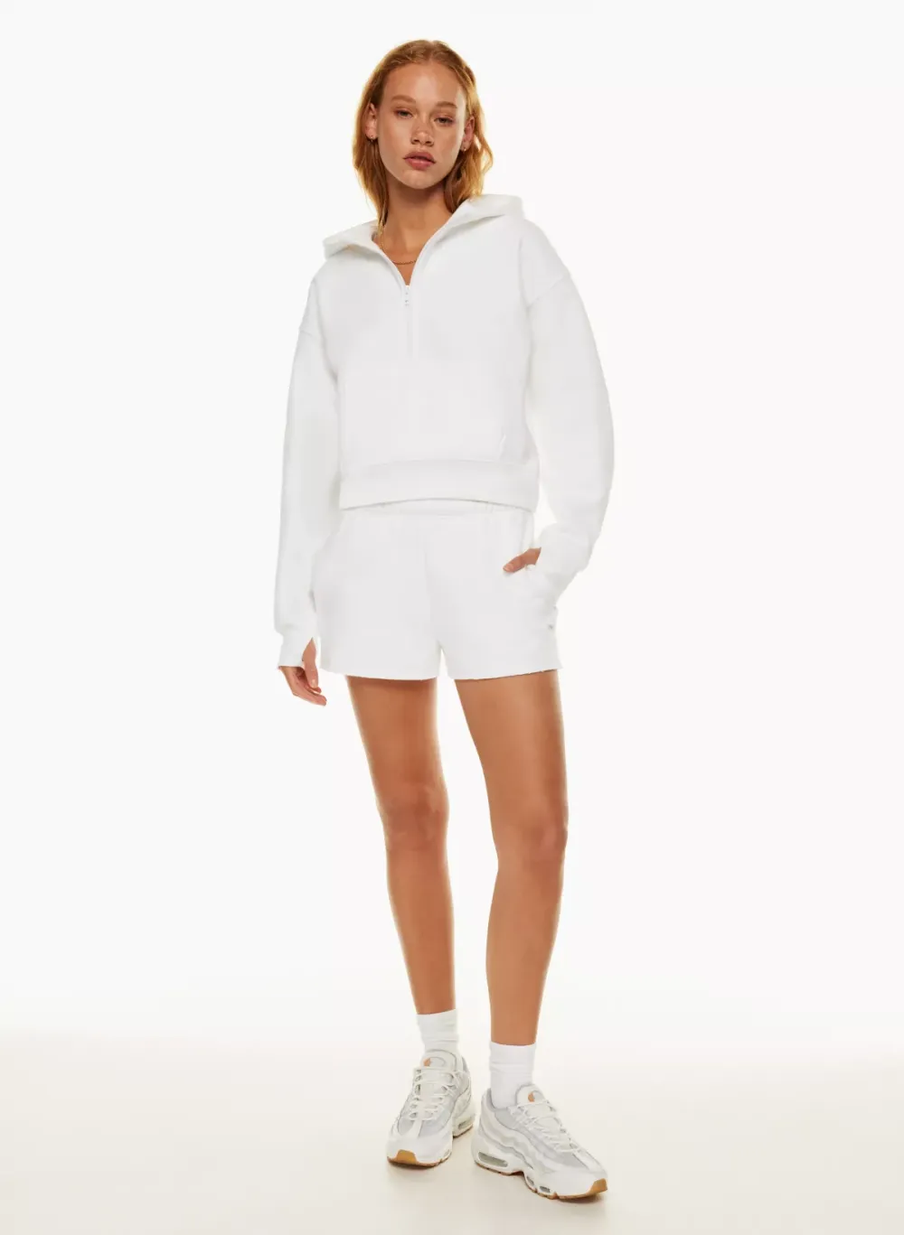 cozy fleece boyfriend boxy 1⁄2 zip hoodie