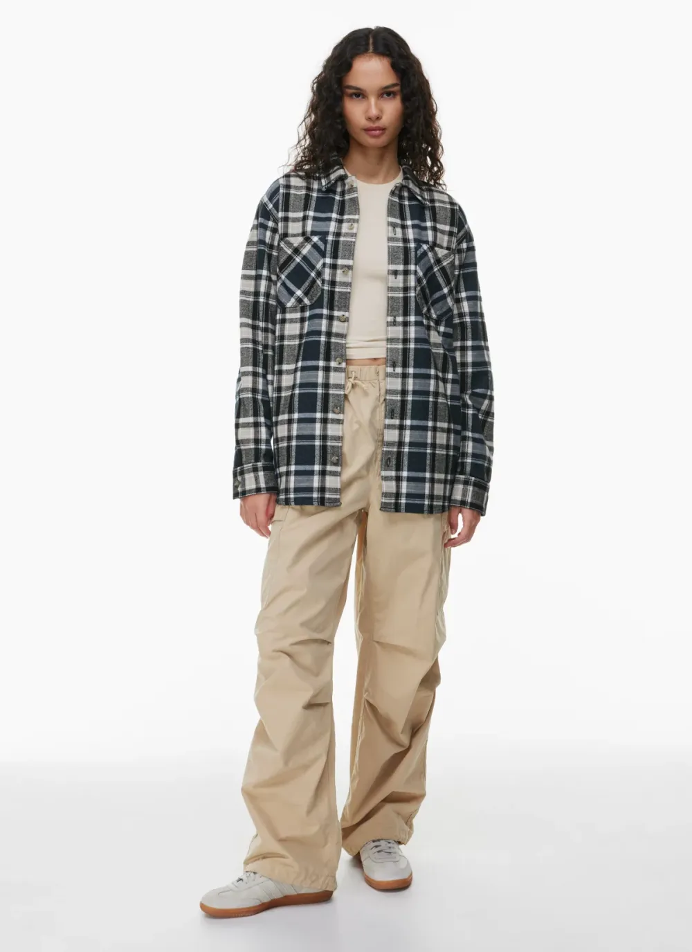 plaid oversized shirt