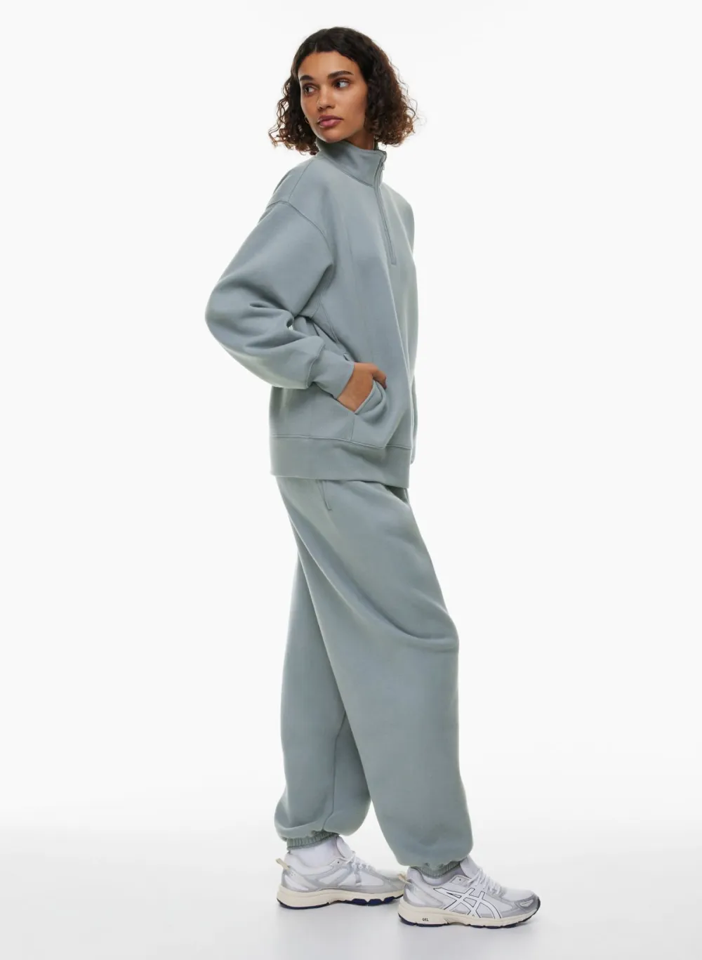 cozy fleece boyfriend 1/4 zip sweatshirt