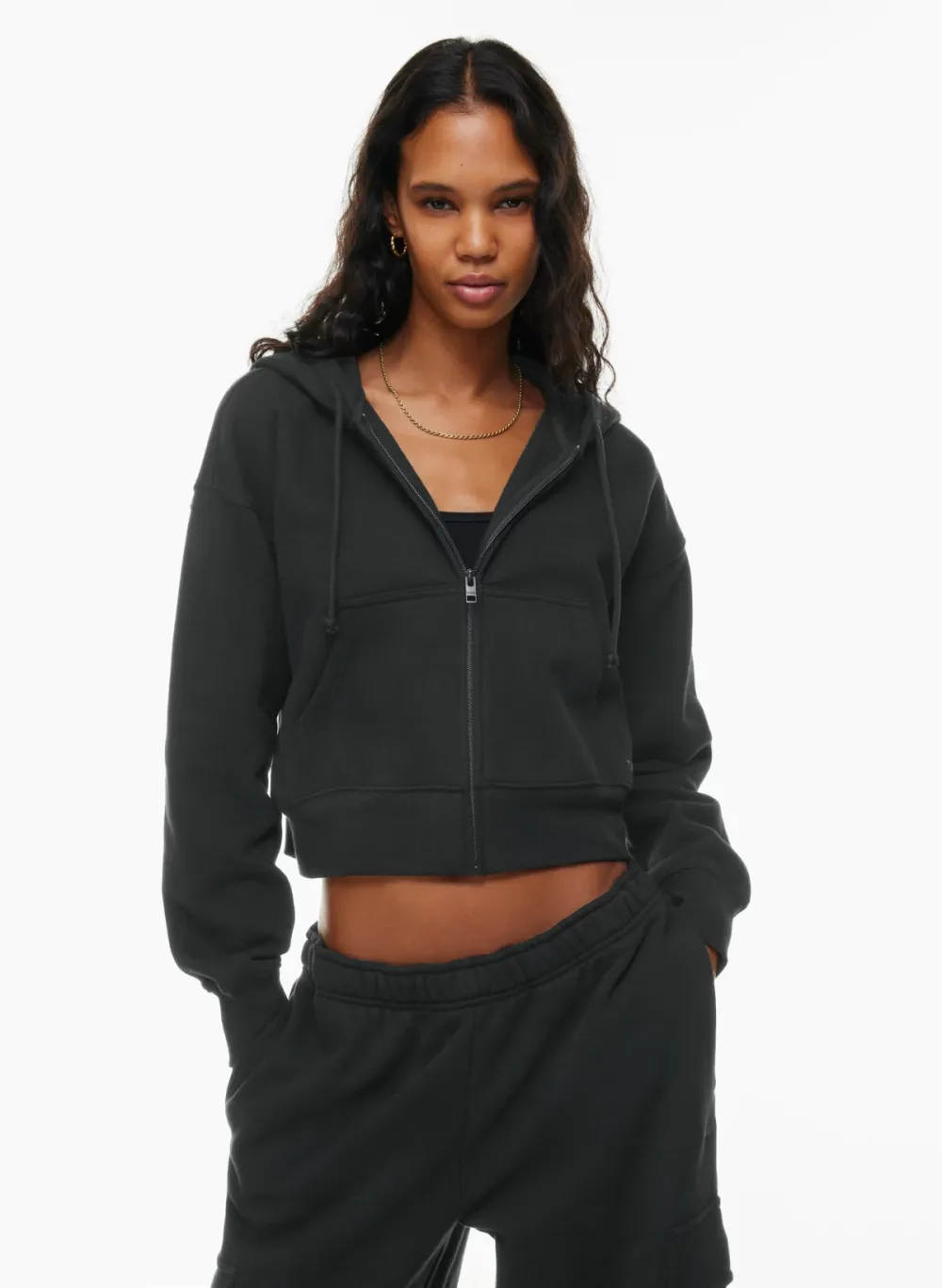 cozy fleece boyfriend boxy zip hoodie