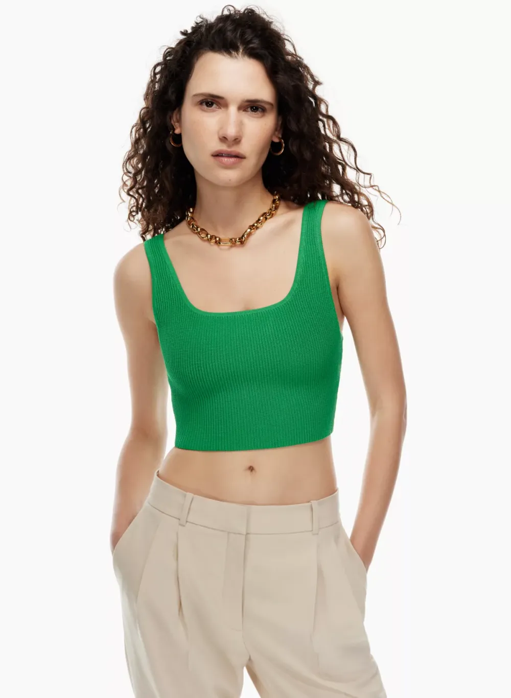 sculpt knit squareneck cropped tank