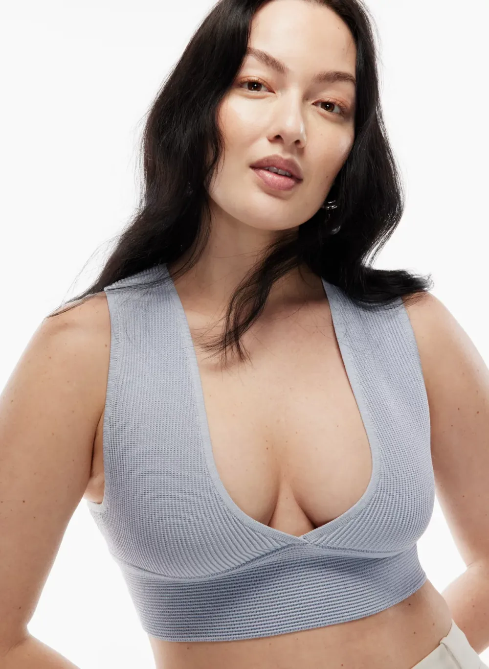 sculpt knit deep v tank