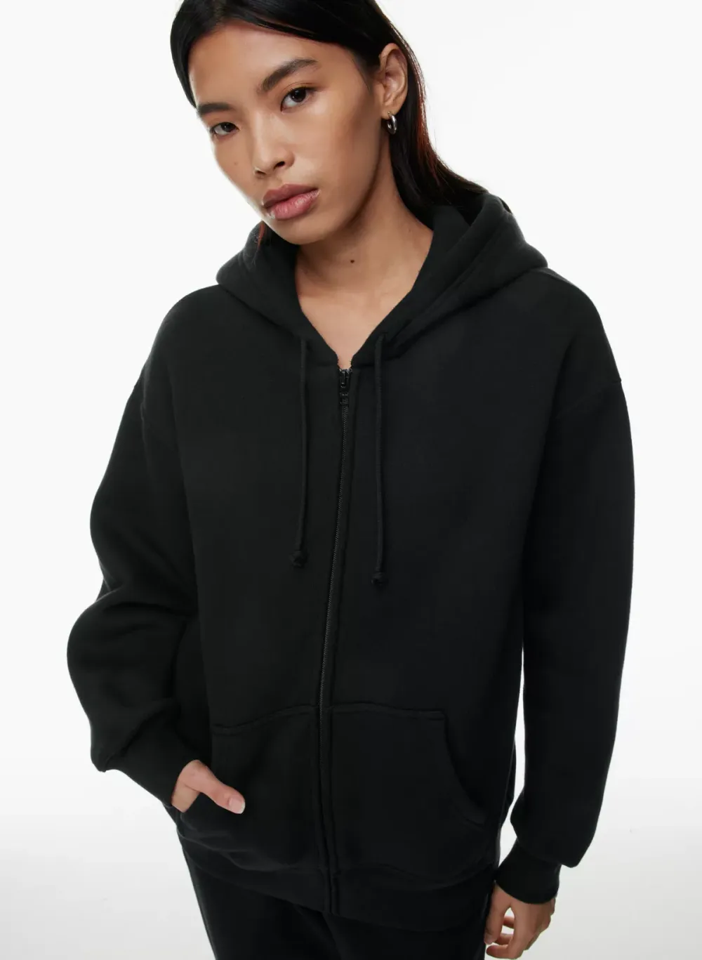 bubble fleece boyfriend zip hoodie