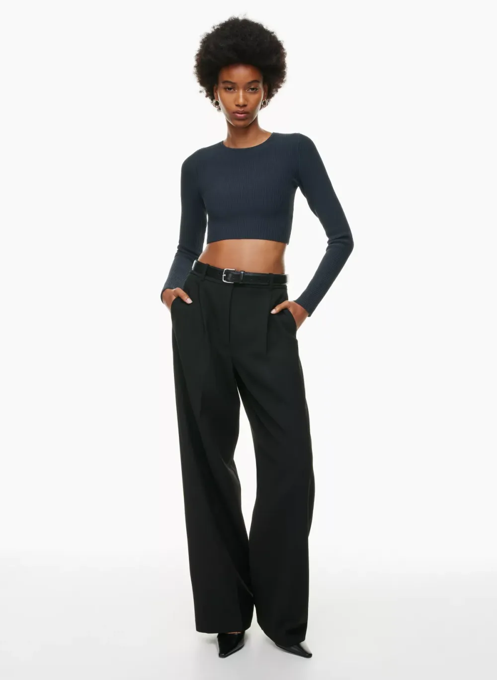 sculpt knit crew cropped longsleeve
