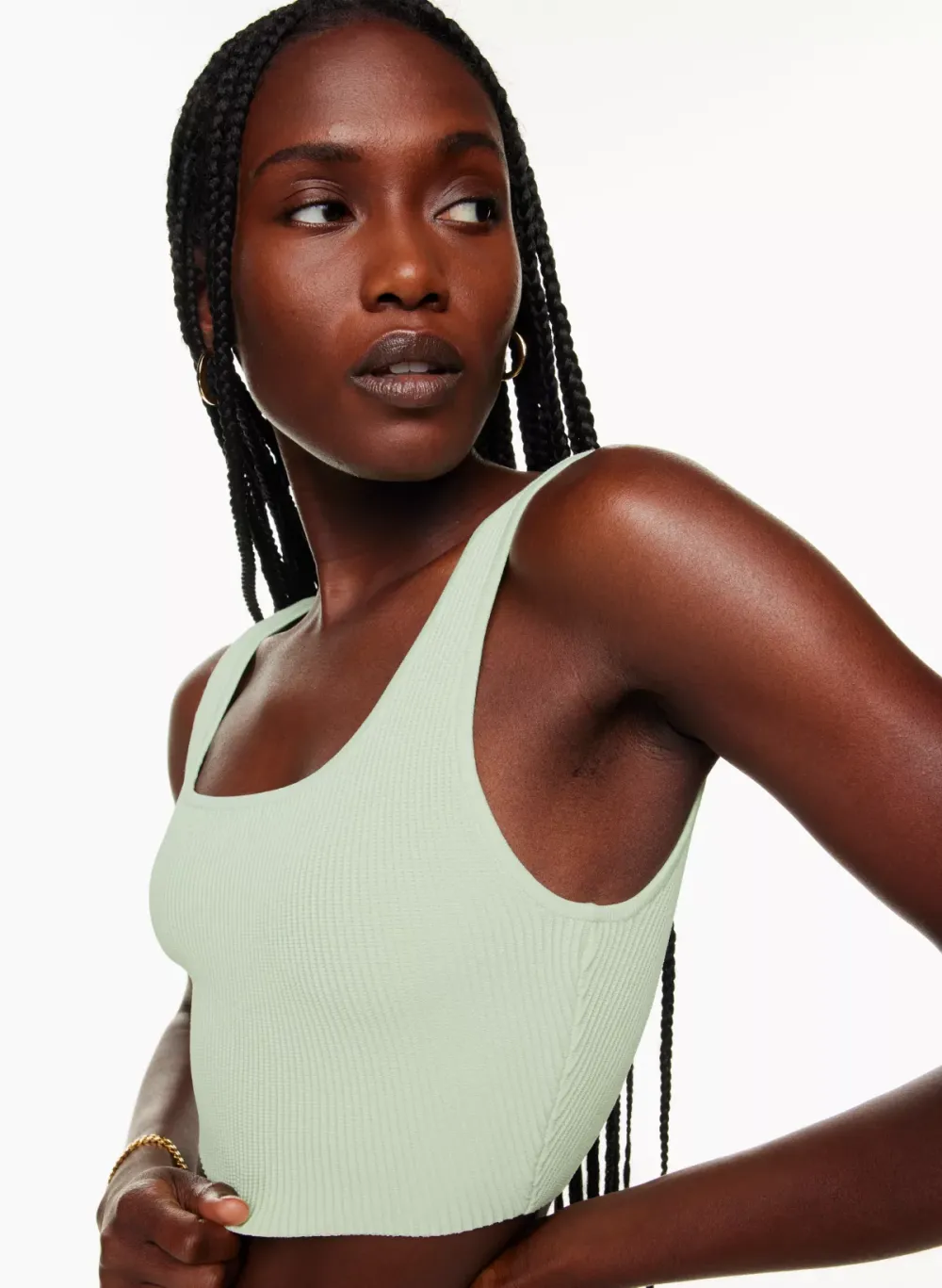 sculpt knit squareneck cropped tank