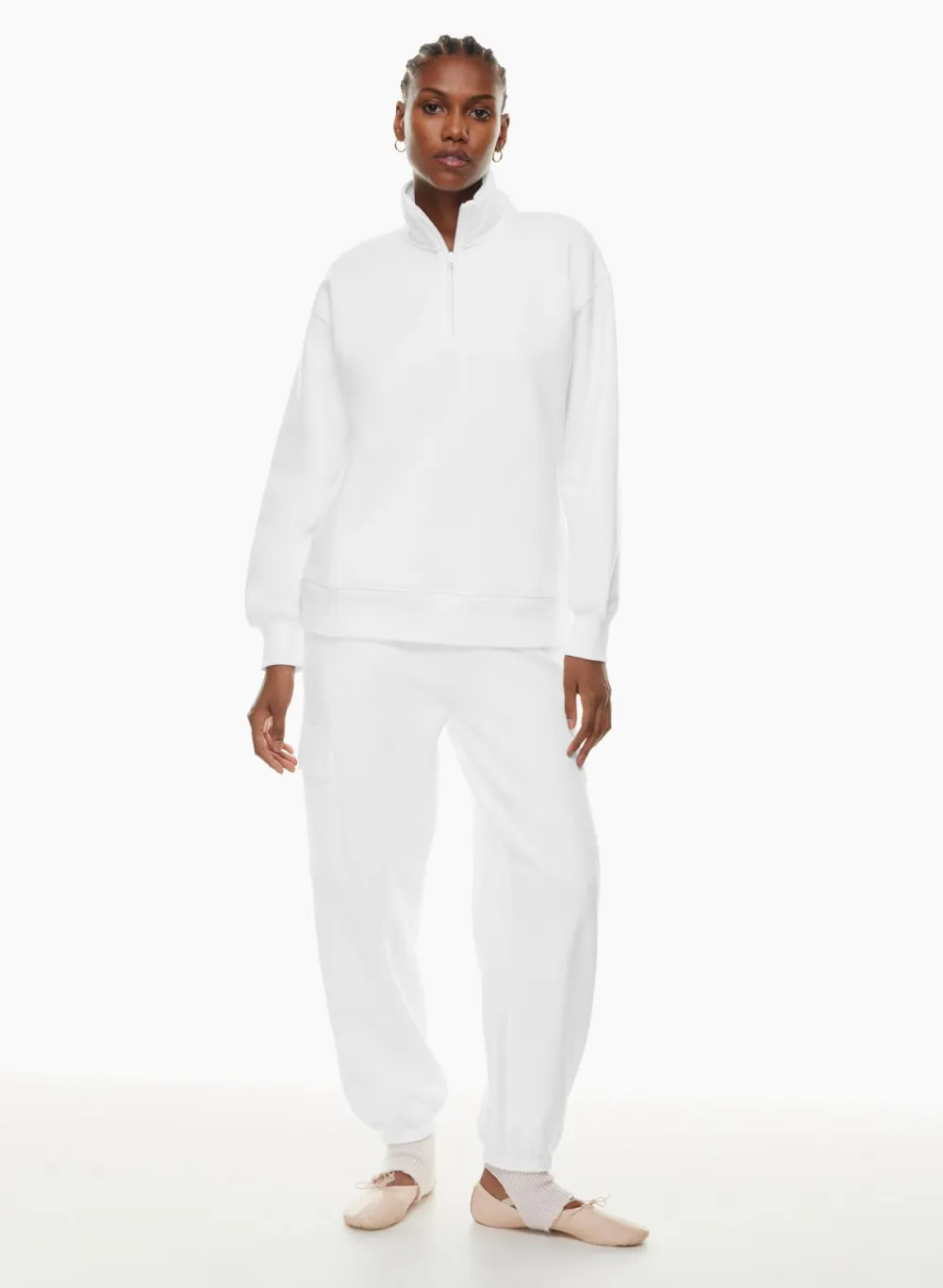 cozy fleece boyfriend 1/4 zip sweatshirt