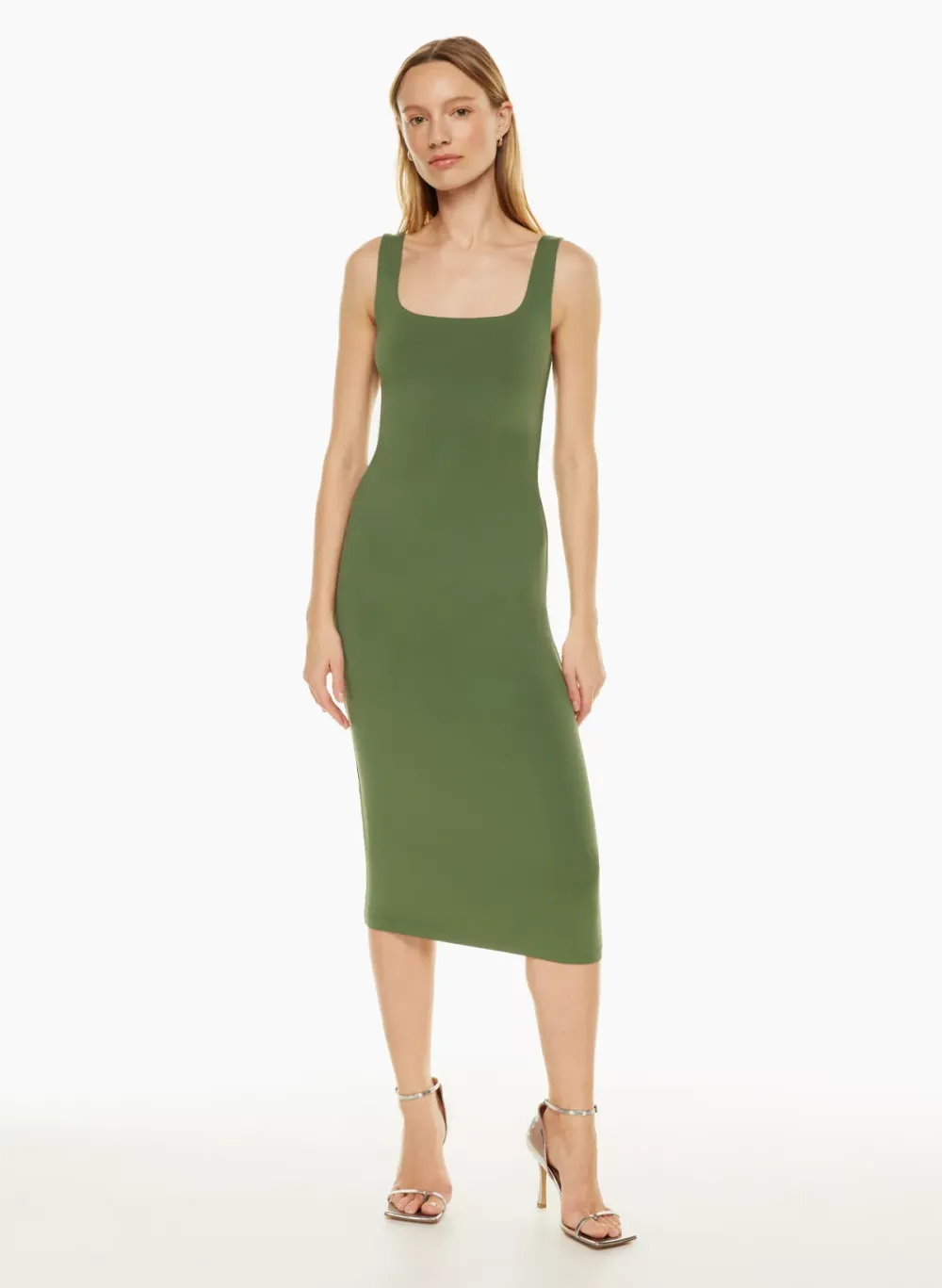 contour squareneck midi dress