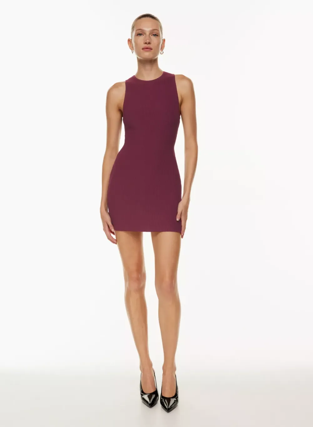 sculpt knit racer mini dress