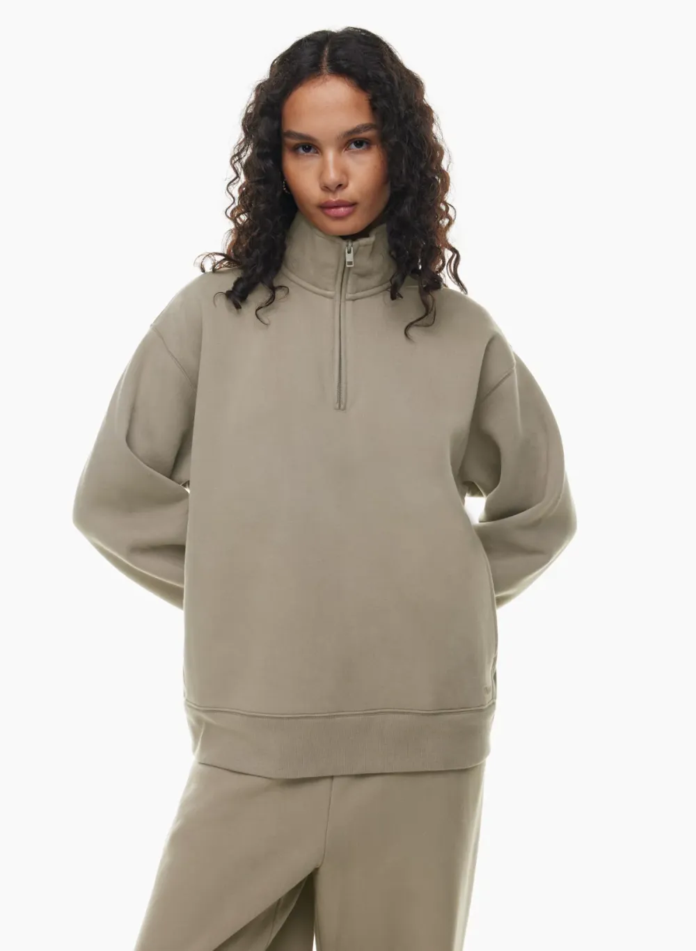 cozy fleece boyfriend 1/4 zip sweatshirt