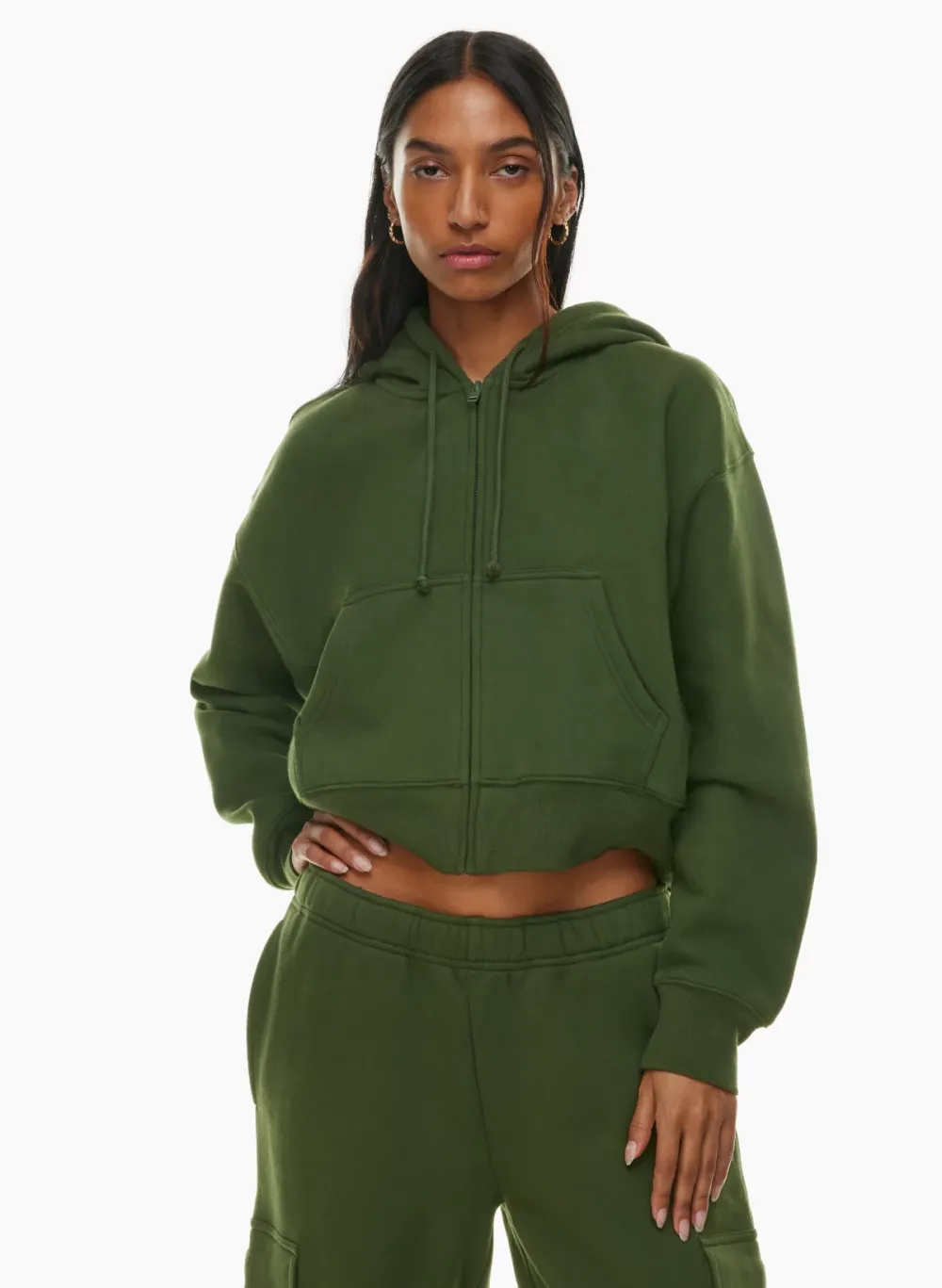 cozy fleece boyfriend boxy zip hoodie