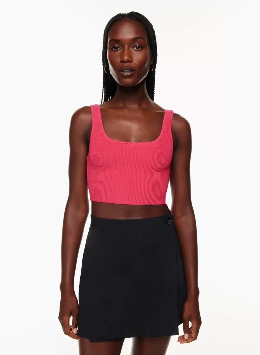 sculpt knit squareneck cropped tank