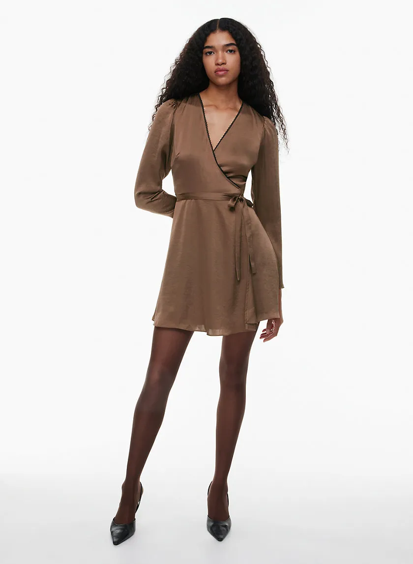 mademoiselle satin longsleeve dress