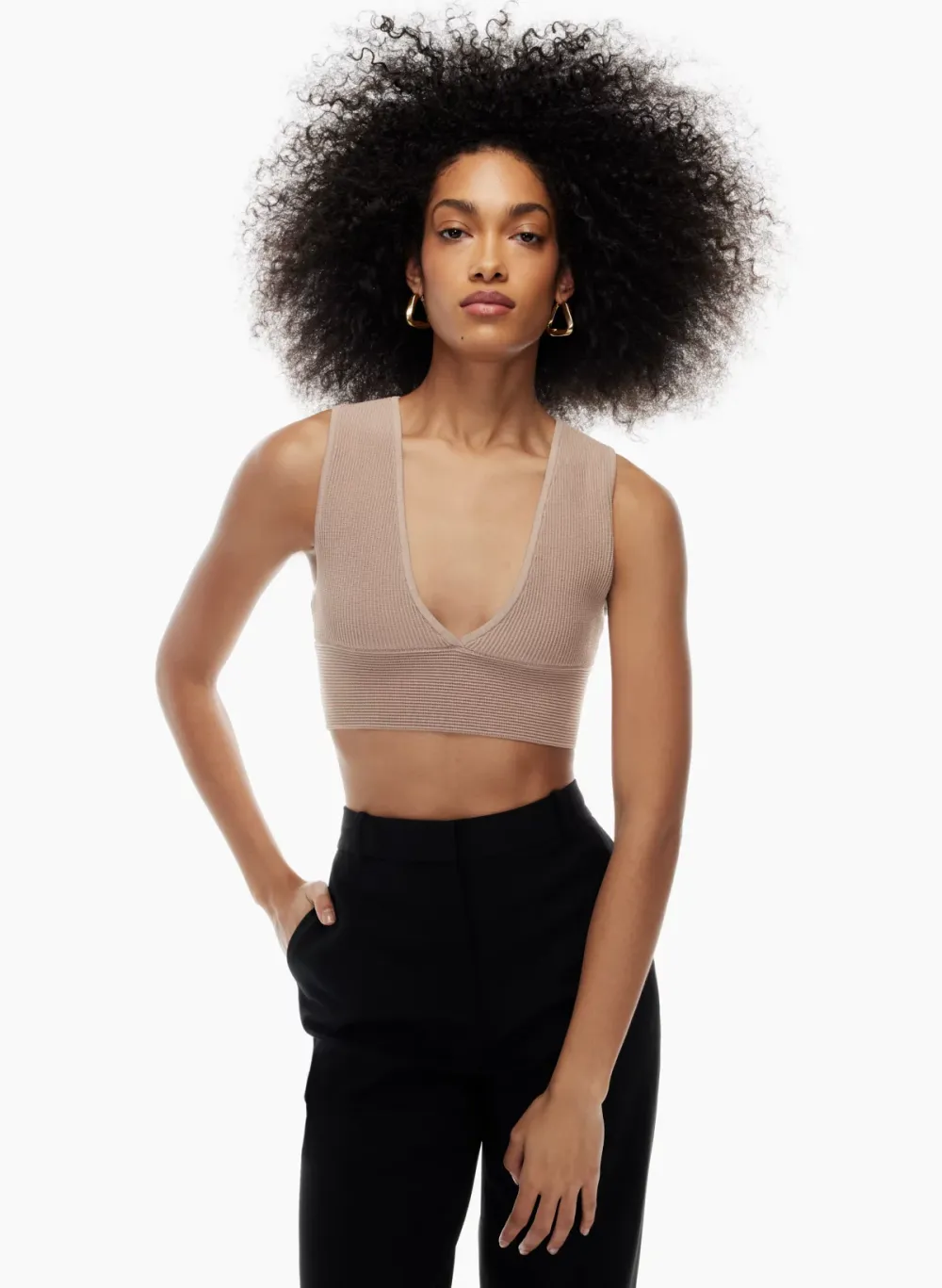 sculpt knit deep v tank