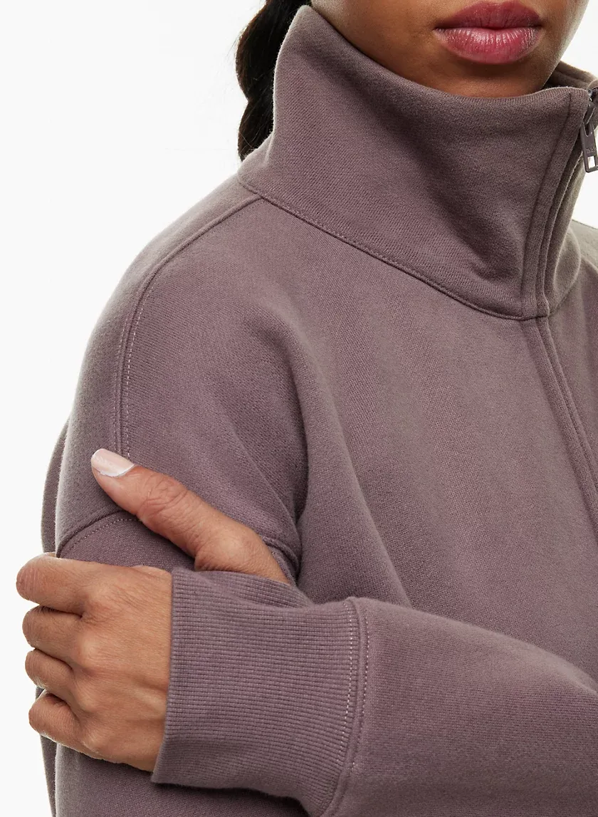 cozy fleece boyfriend boxy zip-up sweatshirt