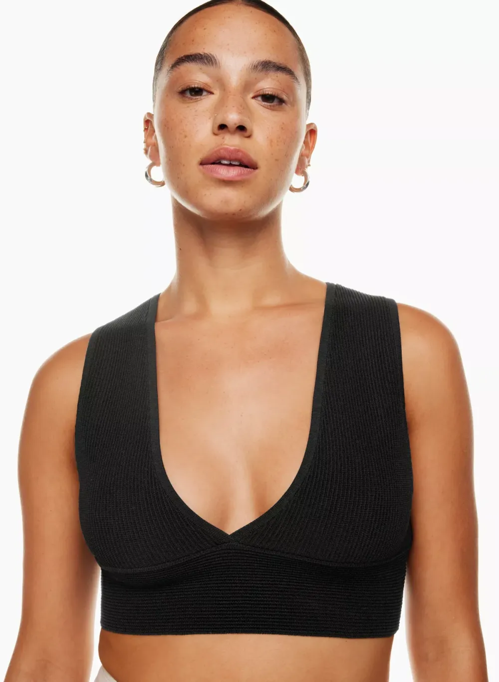 sculpt knit deep v tank