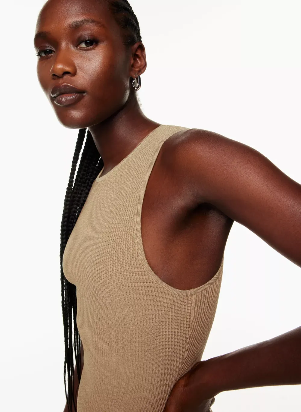 sculpt knit racer mini dress