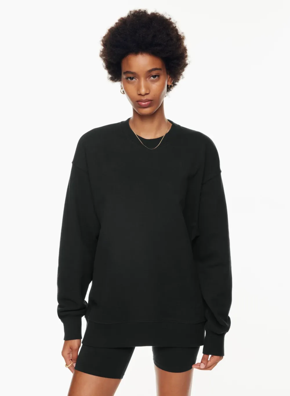 terry fleece boyfriend crew sweatshirt