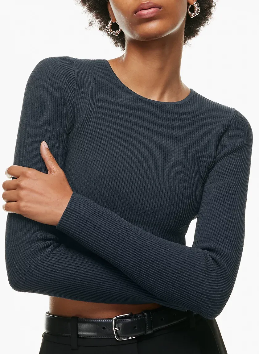 sculpt knit crew cropped longsleeve