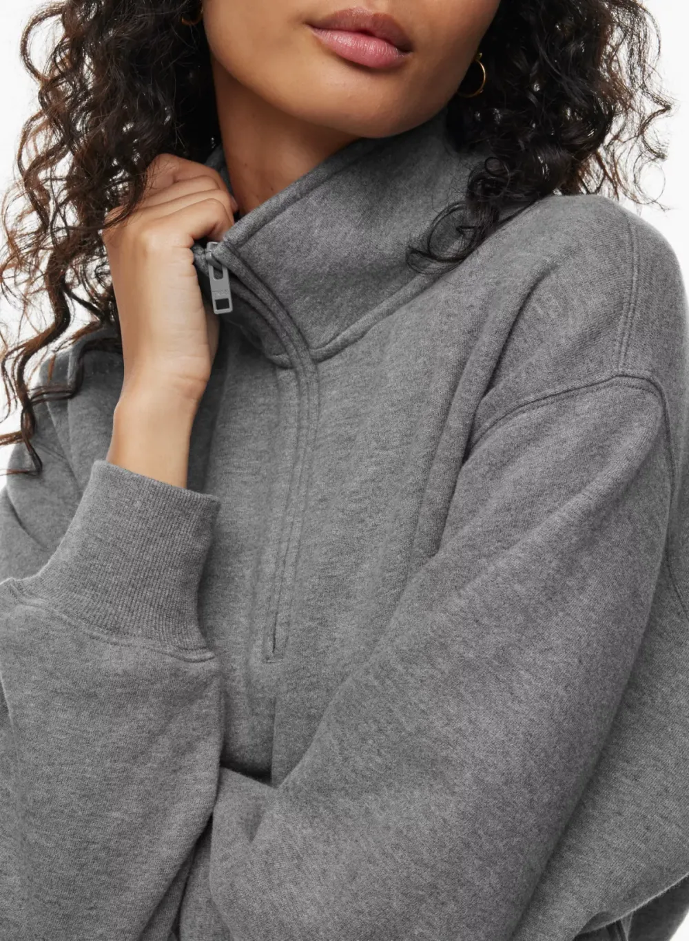 cozy fleece boyfriend 1/4 zip sweatshirt