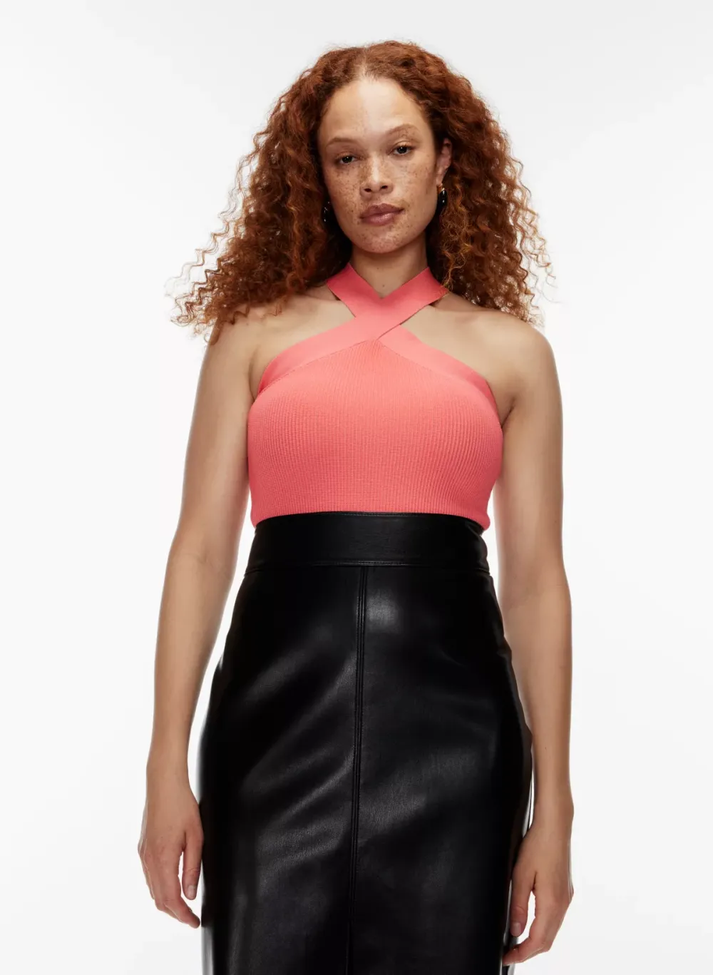 sculpt knit criss cross tank