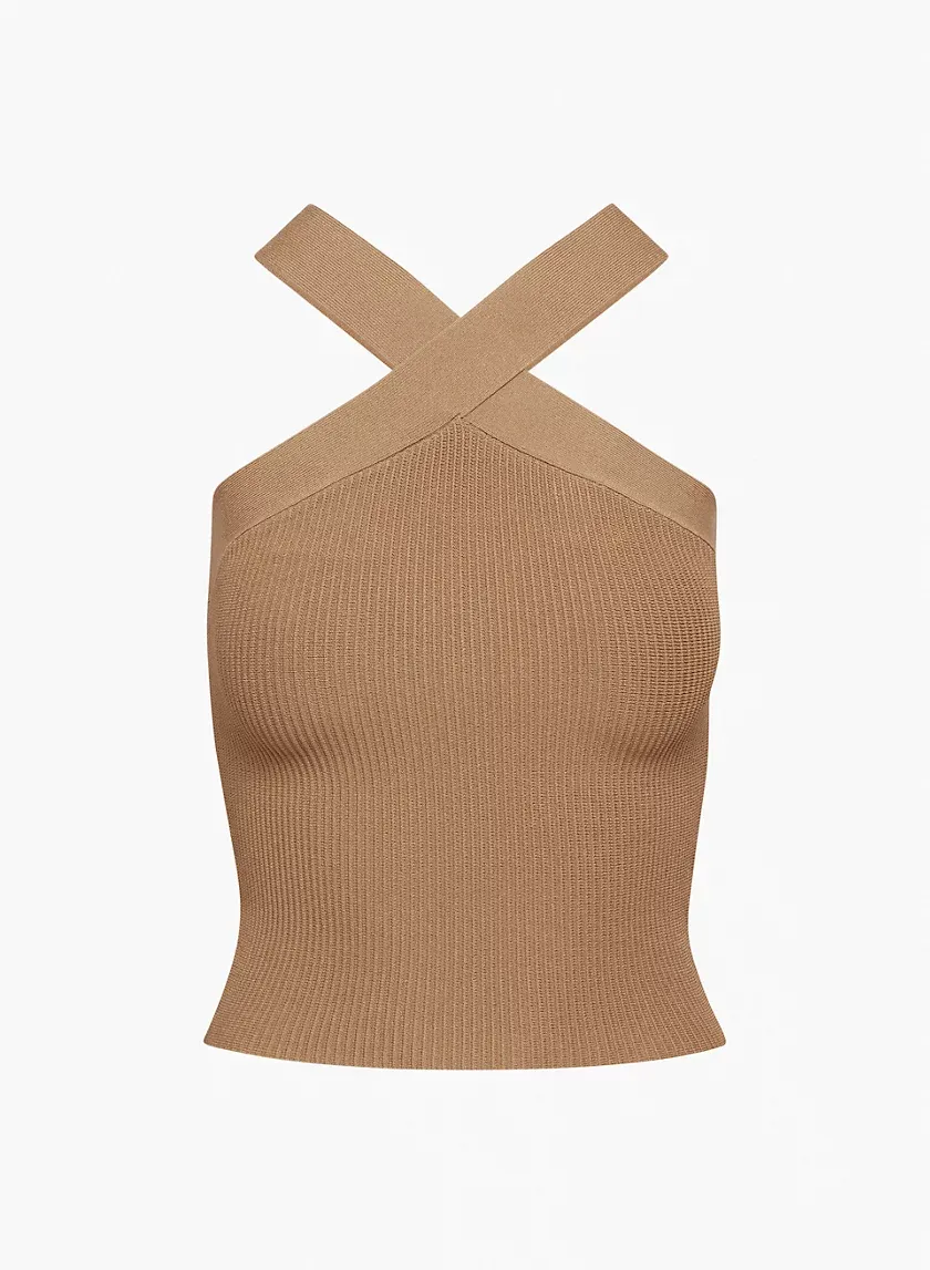 sculpt knit criss cross tank