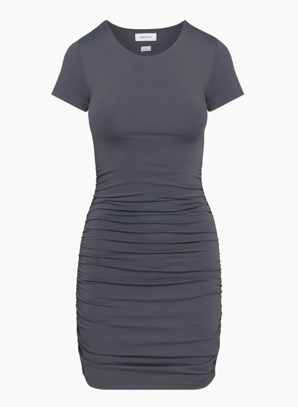 contour ruched mini dress